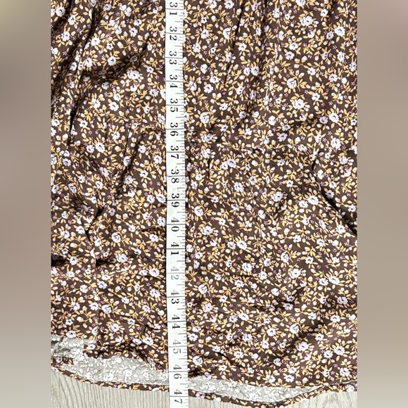 Aerie Small Petite Floral Midi Dress – Puff Sleeves & Scoop Neck, Fits Like M - Picture 8 of 14